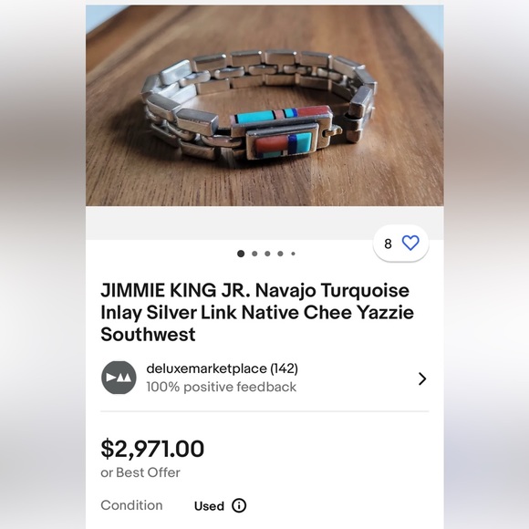 AUTHENTIC JIMMIE KING JR NAVAJO CUFF - Picture 6 of 6